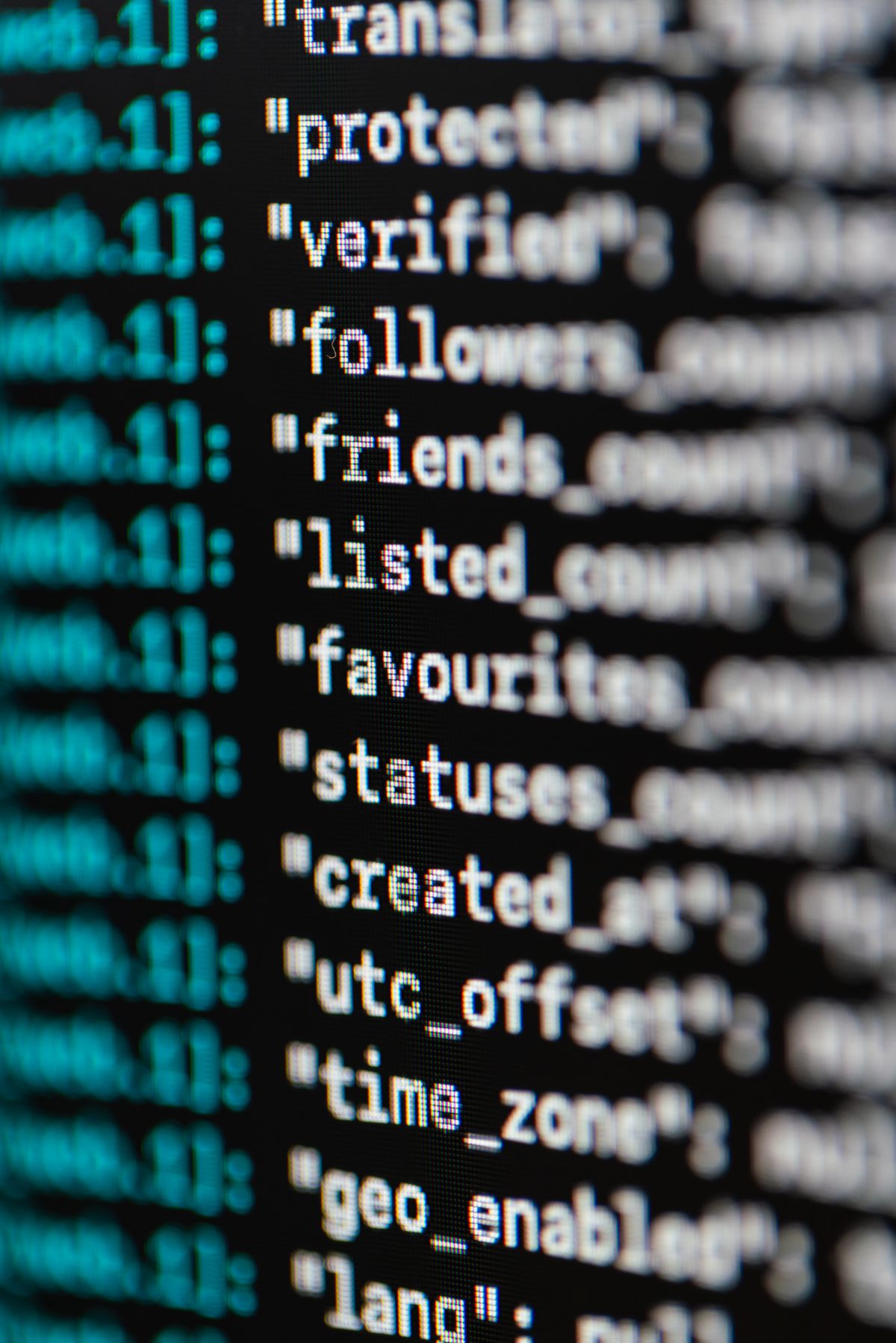 Close-up of programming code on a computer screen, illustrating writing SQL cleaning queries